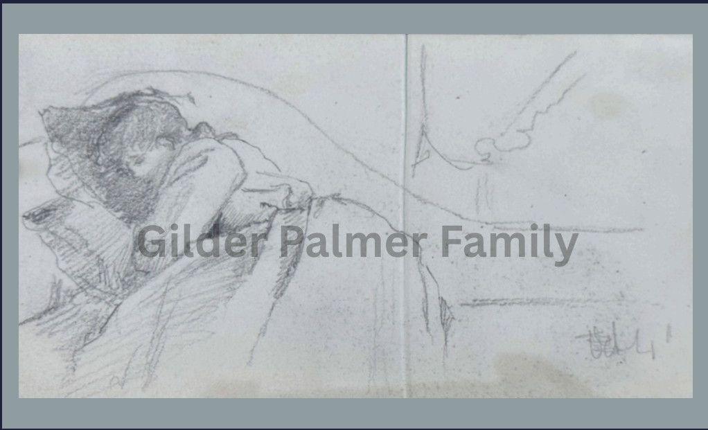 Double-Sided Sketch: Winslow Homer Sketching Helena & Helena Crying