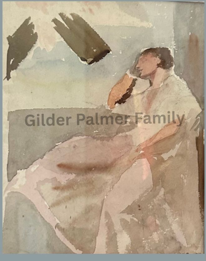 Watercolor Painting — Study Portrait of Helena de Kay Gilder