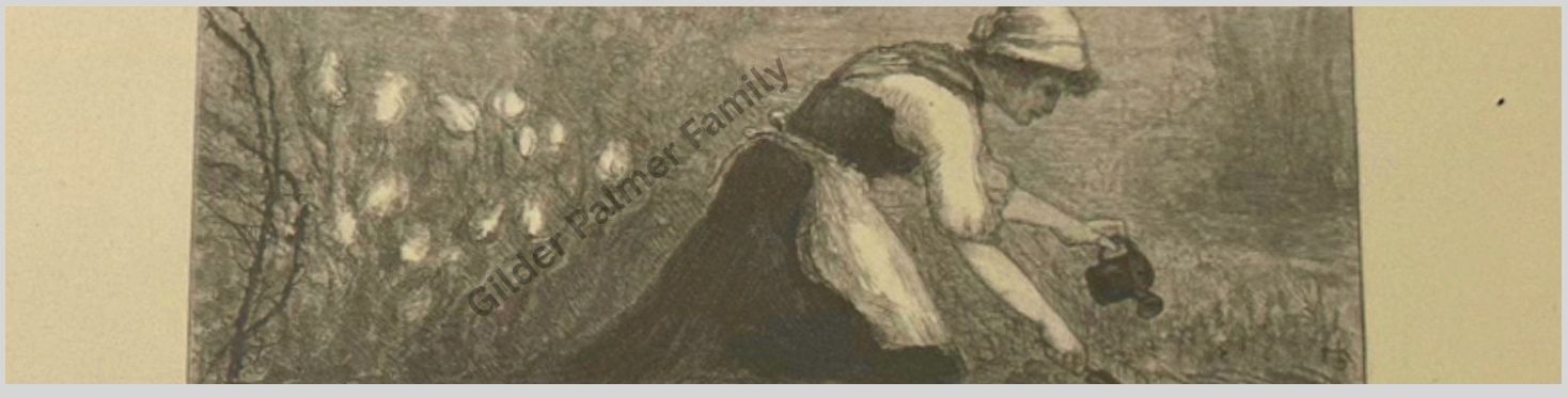Sketch of Helena de Kay Gilder in the Garden