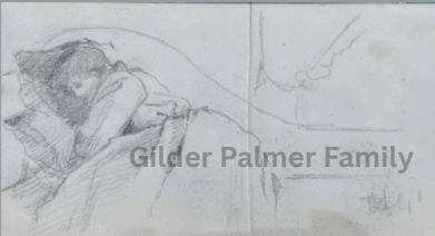 Double-Sided Sketch of Winslow Homer sketching Helena and Helena Crying (SIDE A.)